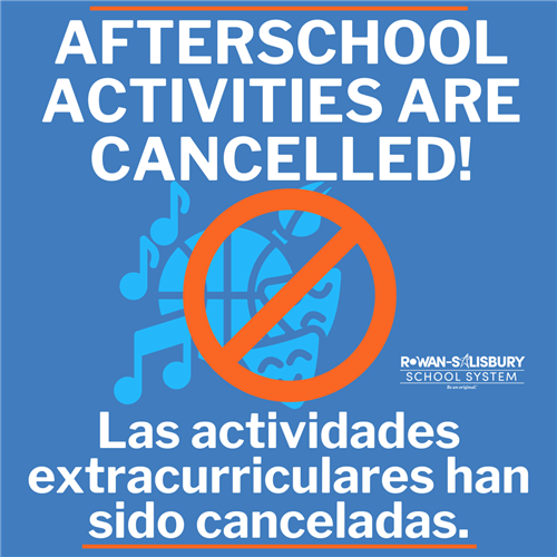 Afterschool activites for 1.12.24 are cancelled after consulting weather reports. 